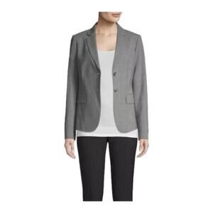 Theory Nichelle Wool Blend Two Button Blazer Challis Gray Size 4